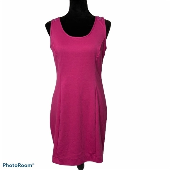 𝅺LC Lauren Conrad pink dress open lace size 10 - Picture 2 of 8